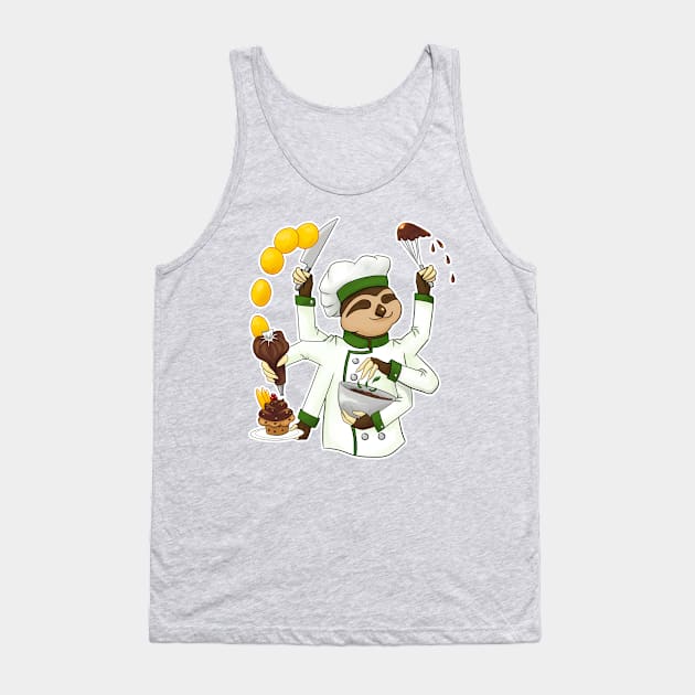 COMMISSIONS | Chef sloth Tank Top by hisameartwork